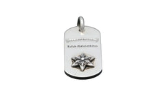Raised star dog tag & Ball Chain "Los Angeles limited edition - Silver" CHRM0665