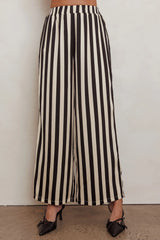 Love Galore Striped Wide Leg Pant Black/Beige