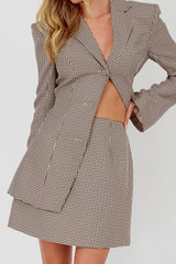 Jozie A-Line Skirt Plaid Brown