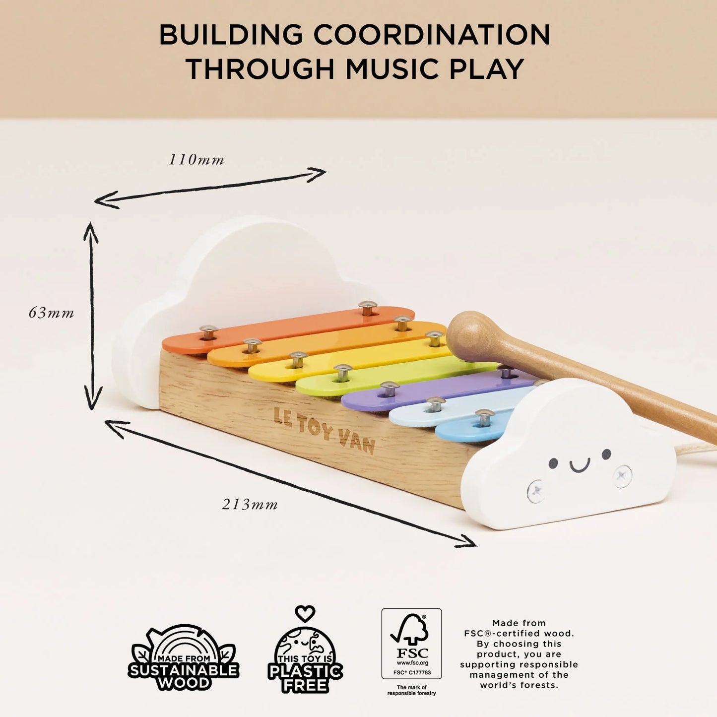 Rainbow Wooden Xylophone