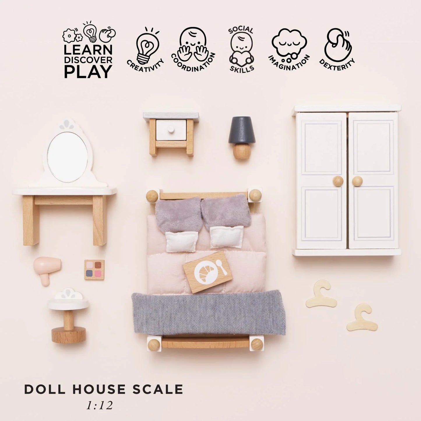 Wooden Dolls house Bedroom