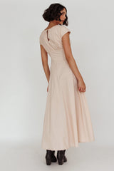 Derry Cap Sleeve A-line Maxi Dress Oat