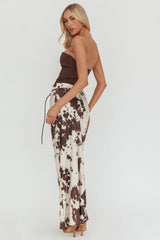 Takara String Tie Maxi Skirt Cow Print