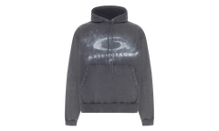 Oversized Drawstring Hoodie "Washed Black / White" 858143 TTVN6 9034