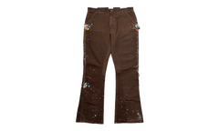 LA Flare Carpenter Pants Paint Splatter "Dark Brown Multi" GDLFCDB