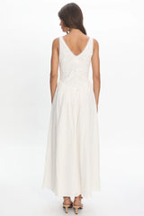Siena Lace Bodice Maxi Dress White