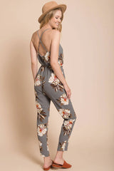Izabella Grey Floral Jumpsuit