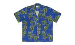 Searsucker Hawaiian Button-down Shirt "Blue" RHD-MTPS-0094