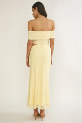 Lorely Off-Shoulder Lace Maxi Dress Butter