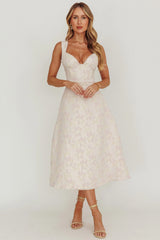 Dream Dust Lace Up Back A-Line Midi Dress