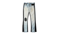 Bronco Leather Flare G Patch Jeans "Indigo Black" GD107