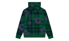 Plaid Cotton Wreath Zip Hoodie "Green" DT385