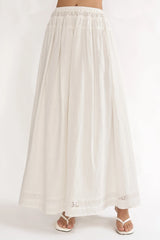 Beliza Lace Trim Skirt White