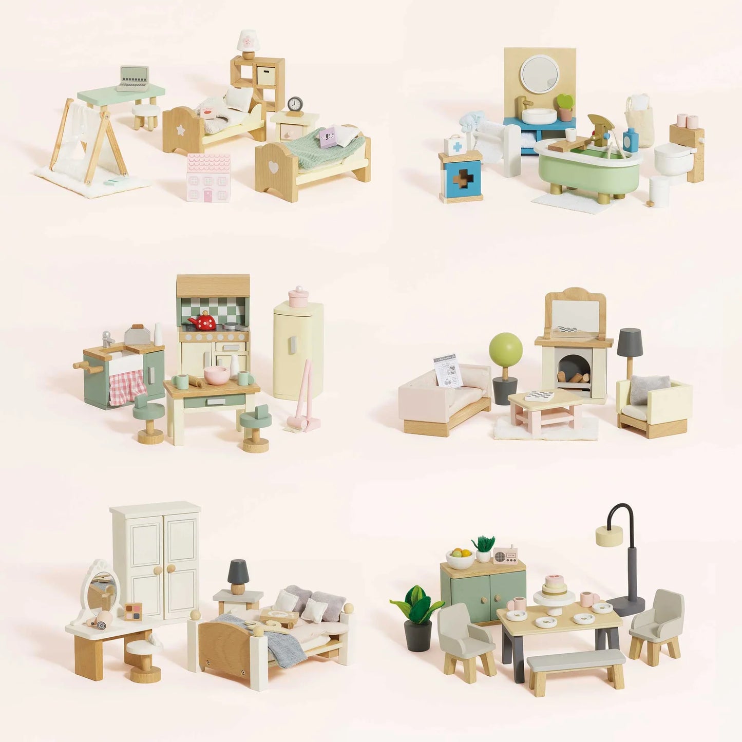 Wooden Doll House Furniture Collection