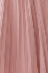 Artemis Accordion Pleat Strappy Back Midi Dress Blush