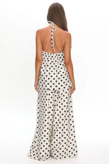 Galentines Wide Leg Pants Polka Dot Ivory