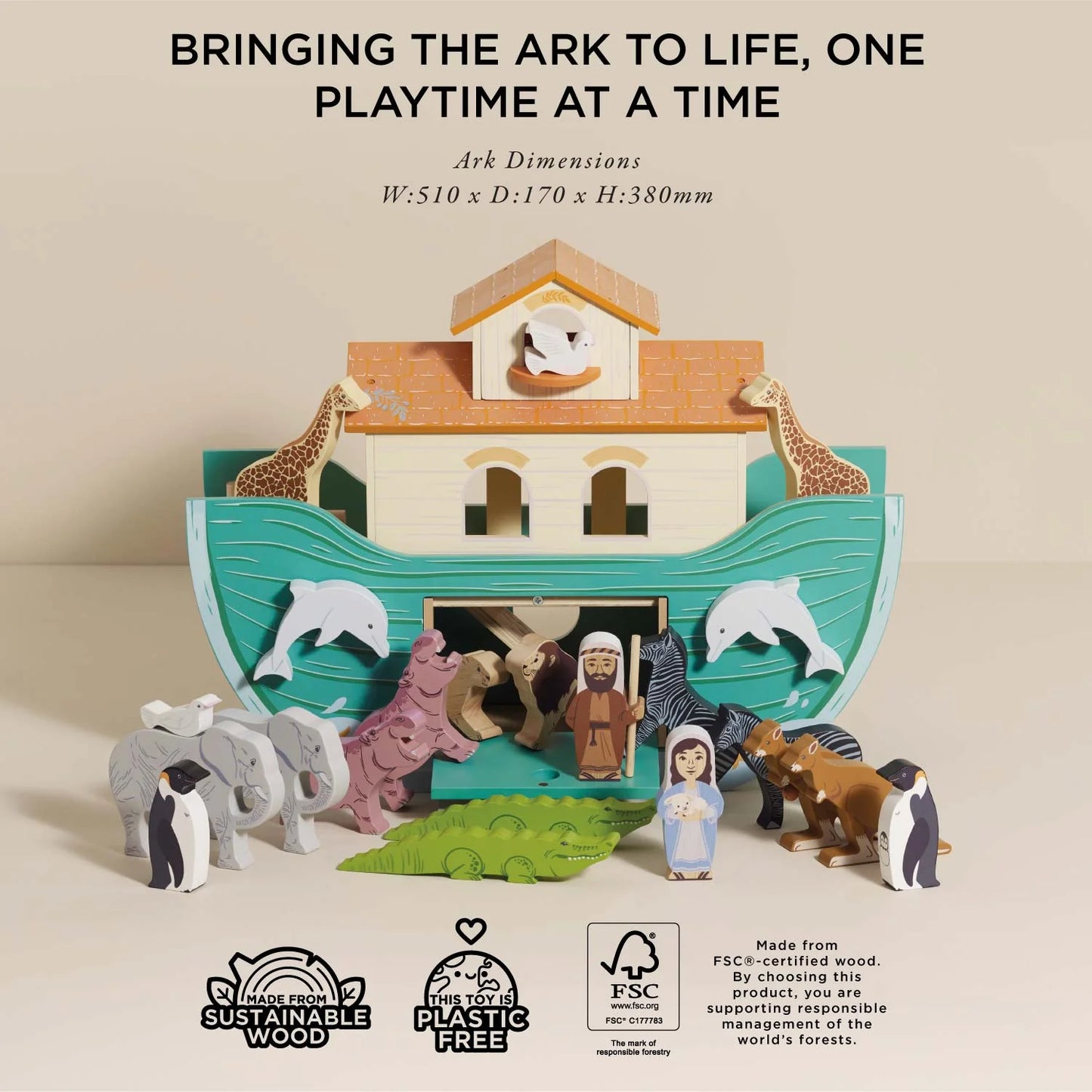 Noah's Great Wooden Ark & Animals