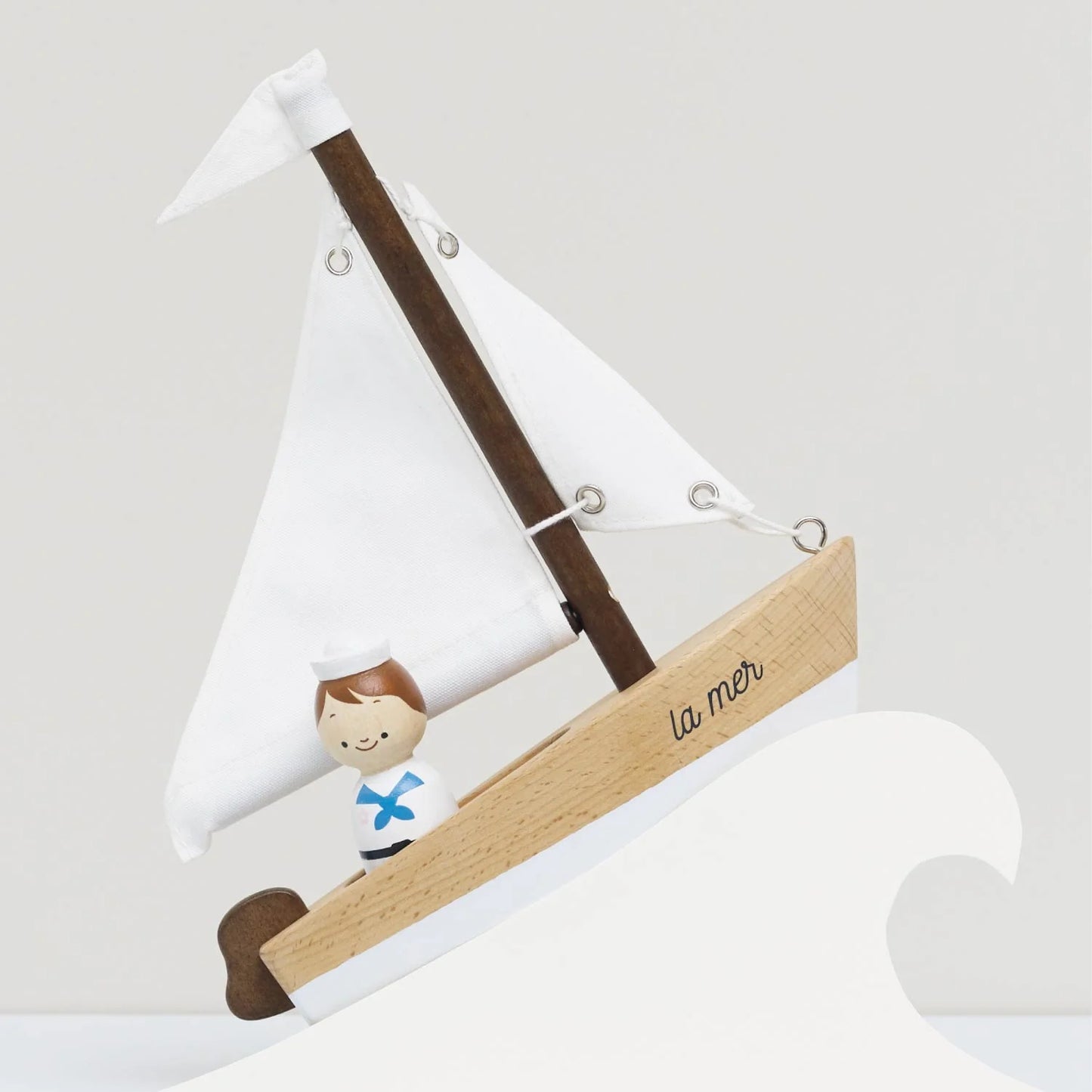 Wooden Sailing Boat & Captain