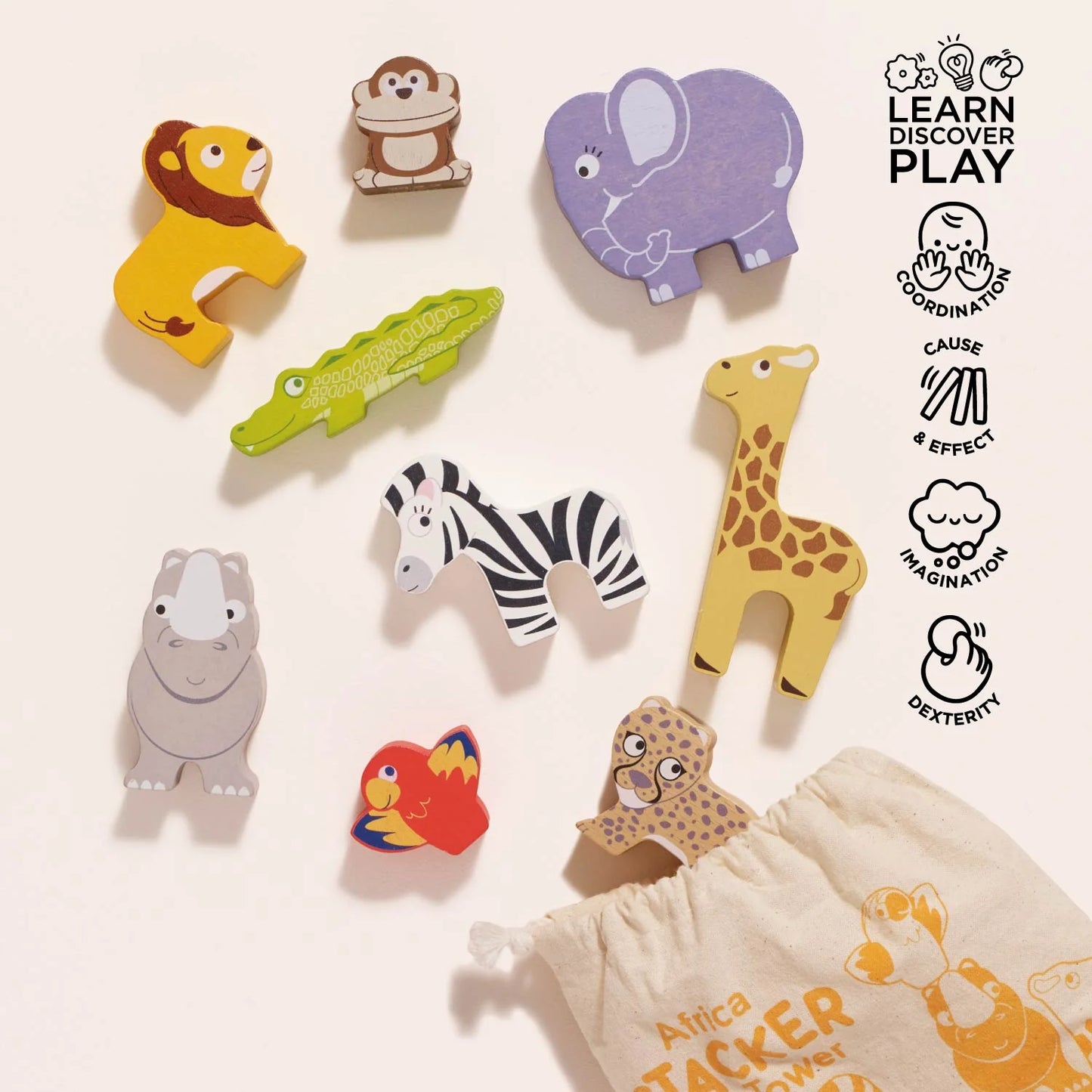 Africa Stacking Animals & Bag
