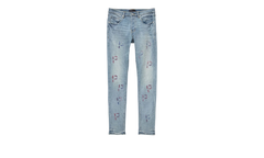 LIGHT INDIGO EMBROIDERY PUNCH P PLAID "Blue" P001 LEPP223