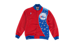 NBA Authentic Warm-Up Jacket "1993-94 Philadelphia 76ers - Red / Blue" 6056S3B1D93P76