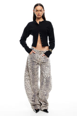 LIONESS Horseshoe Jeans Leopard Fade