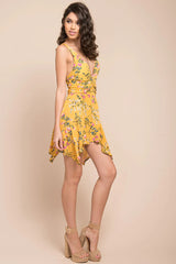 Brynna Floral Romper Yellow Mustard