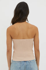 Flora Strapless Knit Top Mocha