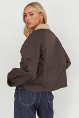 Halona Snap Button Pocket Jacket Charcoal