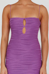 Orion Keyhole Bodice Midi Dress Purple