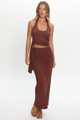 Perez Bodycon Maxi Skirt Wine