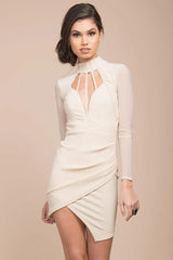 Misha Bodycon Dress Beige
