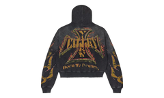 Reborn Waffle Knit Zip Up "Black" VAL139