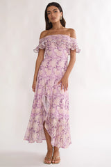 Moonlit Magic Off-Shoulder Maxi Dress Floral Dress