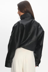 Bellarae High Neck Bomber Jacket Black