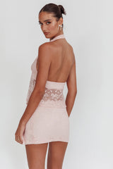 No Filter Lace Mini Skirt Blush