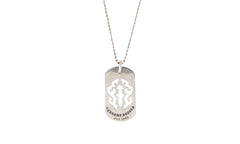 CUT OUT DAGGER DOG TAG & Ball Chain "Silver" CHRM0663