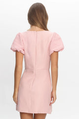 Overheard Puff Sleeve Mini Dress Pink