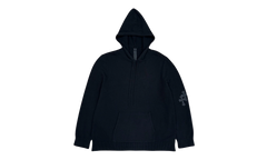 Leather Cross Patch Cashmere Hoodie "Black" CHRM1123