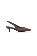 VERALI Lush Slingback Kitten Heels Chocolate
