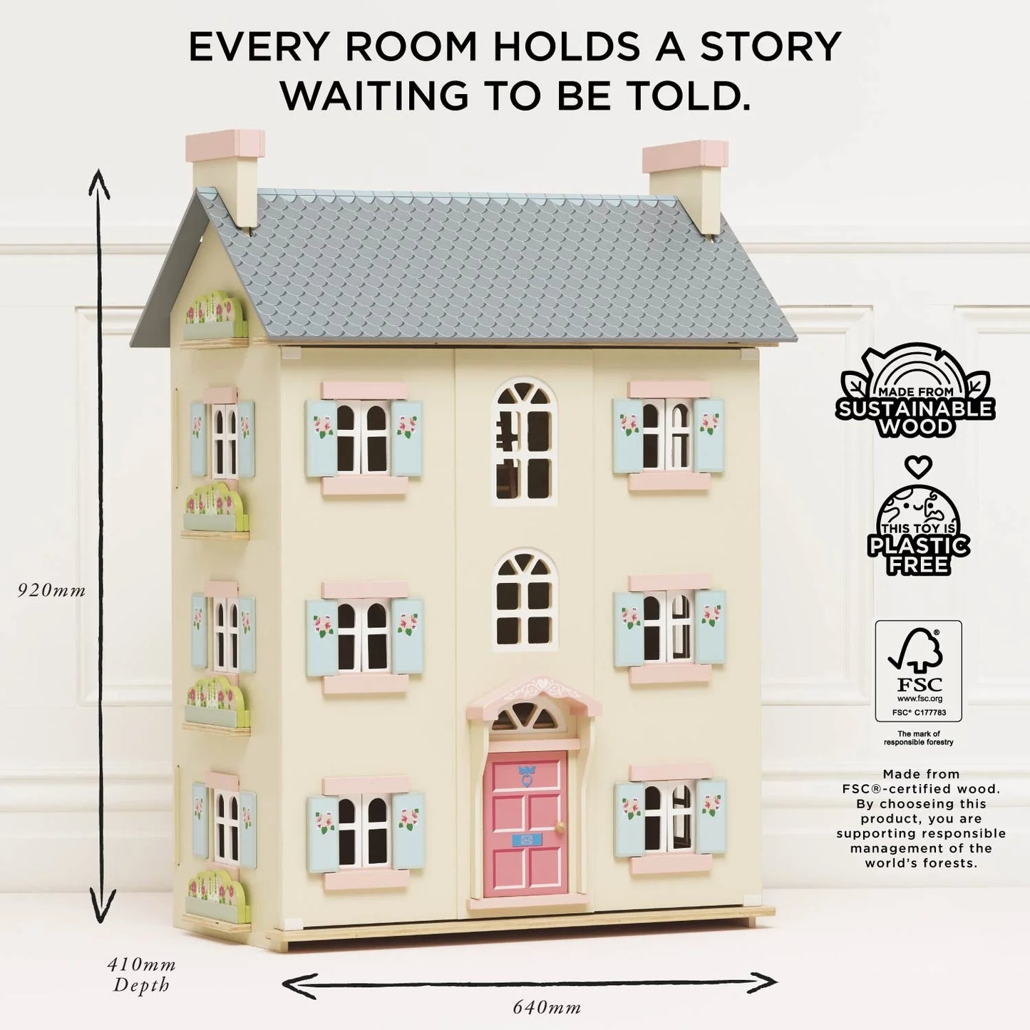 Cherry Tree Hall Wooden Dolls House