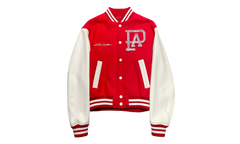 Mix Leather Varsity Jacket "Pharrell Williams - Bright Red/White" 1AFIQJ