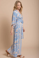 Kira Kimono Maxi Dress Blue