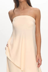 Danita Asymmetric Hem Strapless Top Vanilla
