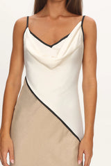 Amarante Cowl Bust Maxi Dress Contrast Oyster