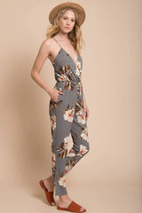 Izabella Grey Floral Jumpsuit