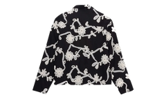 Floral Ribbon Button Up Shirt "Black" HTG260147 BLK