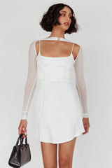 Moon Rising Faux Bolero Mini Dress White