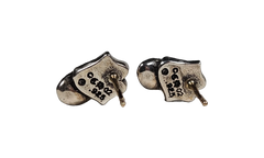 Rolling Stones Stud Earrings "Pair - Silver" CHRM0646