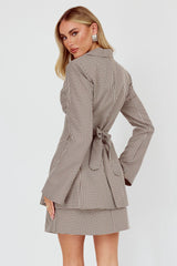 Jozie A-Line Skirt Plaid Brown